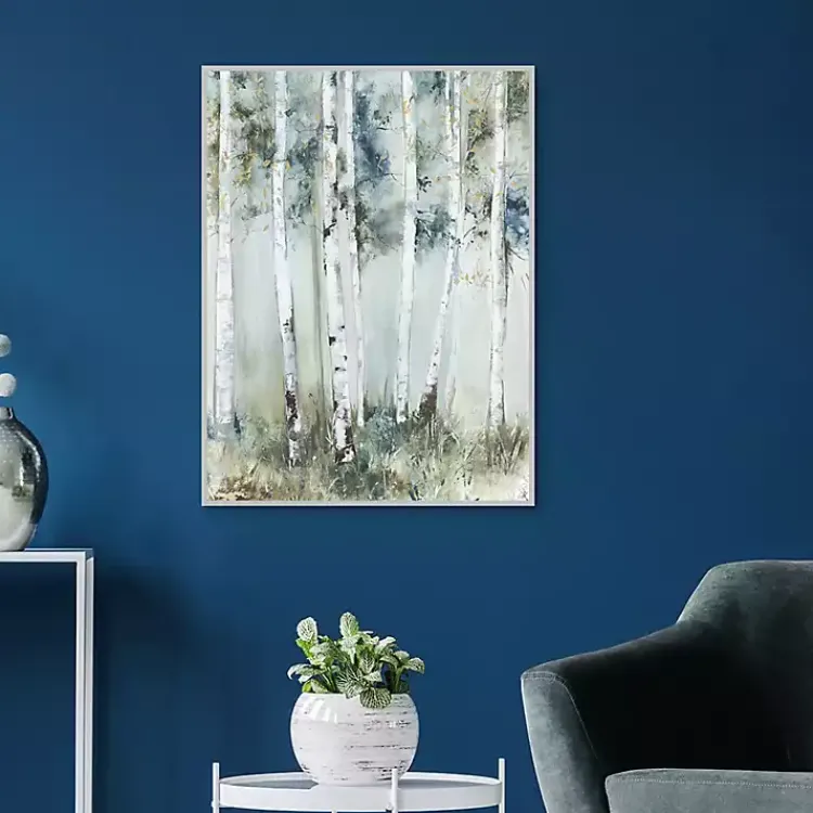 Canvas Art-Kirklands Home Birch Blue Forest Framed Canvas Art Print