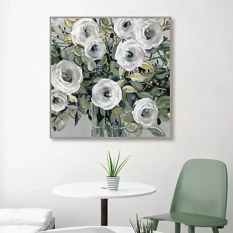 Framed Art-Kirklands Home White Rose Parade Framed Canvas Art Print