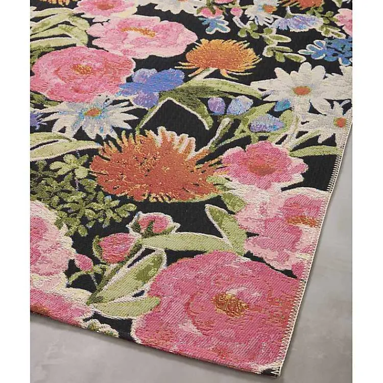 Area Rugs-Kirklands Home Midnight Garden Party Indoor/Outdoor Rug, 7x11