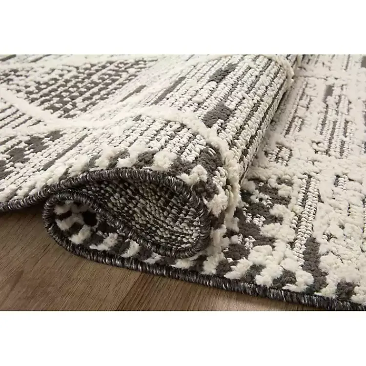 Area Rugs-Kirklands Home Charcoal Gradient Diamond Area Rug, 5x7