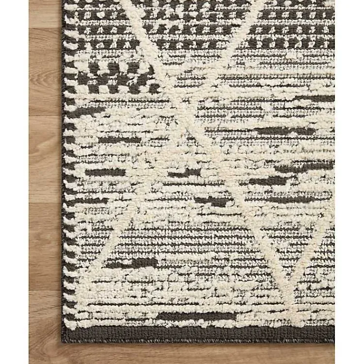 Area Rugs-Kirklands Home Charcoal Gradient Diamond Area Rug, 5x7