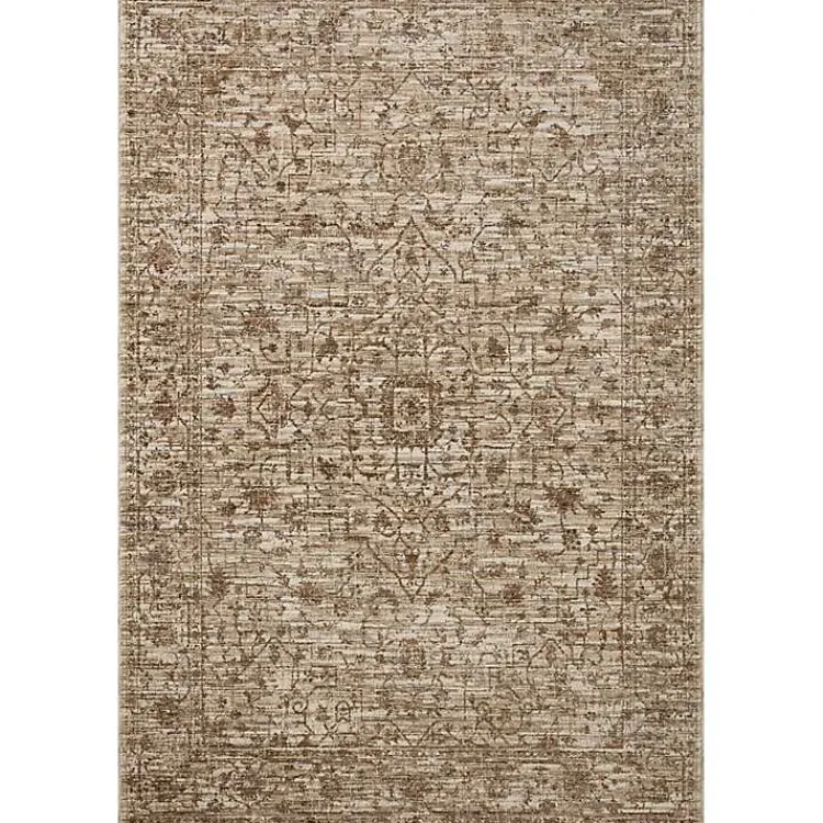 Area Rugs-Kirklands Home Neutral Sorrento Medallion Area Rug, 5x7 Tan
