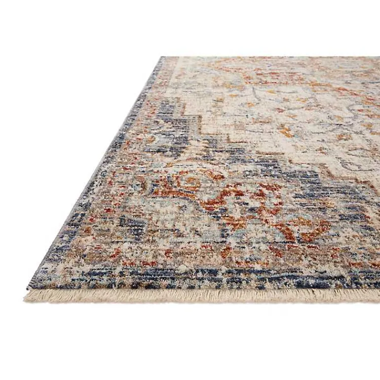 Area Rugs-Kirklands Home Ivory and Blue Bergamo Area Rug, 6x9
