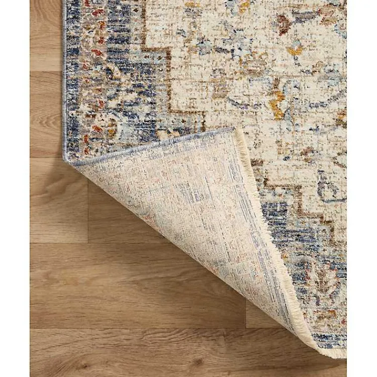 Area Rugs-Kirklands Home Ivory and Blue Bergamo Area Rug, 6x9