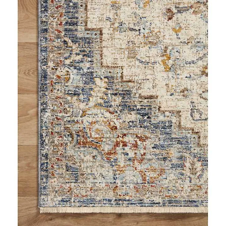 Area Rugs-Kirklands Home Ivory and Blue Bergamo Area Rug, 6x9