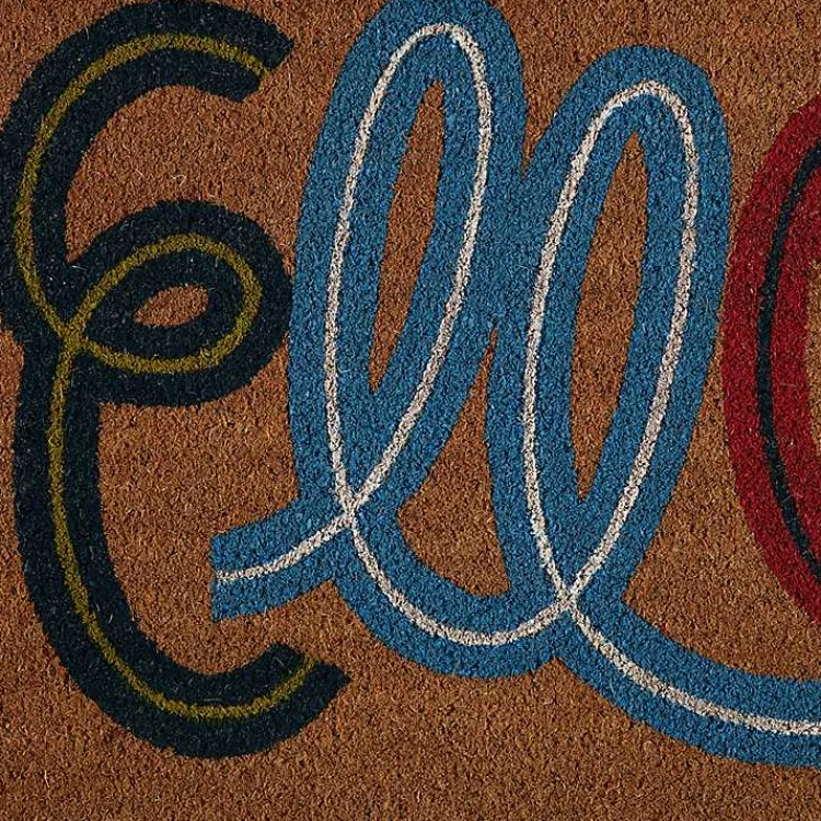 Doormats-Kirklands Home Colorful Hello Coir Doormat