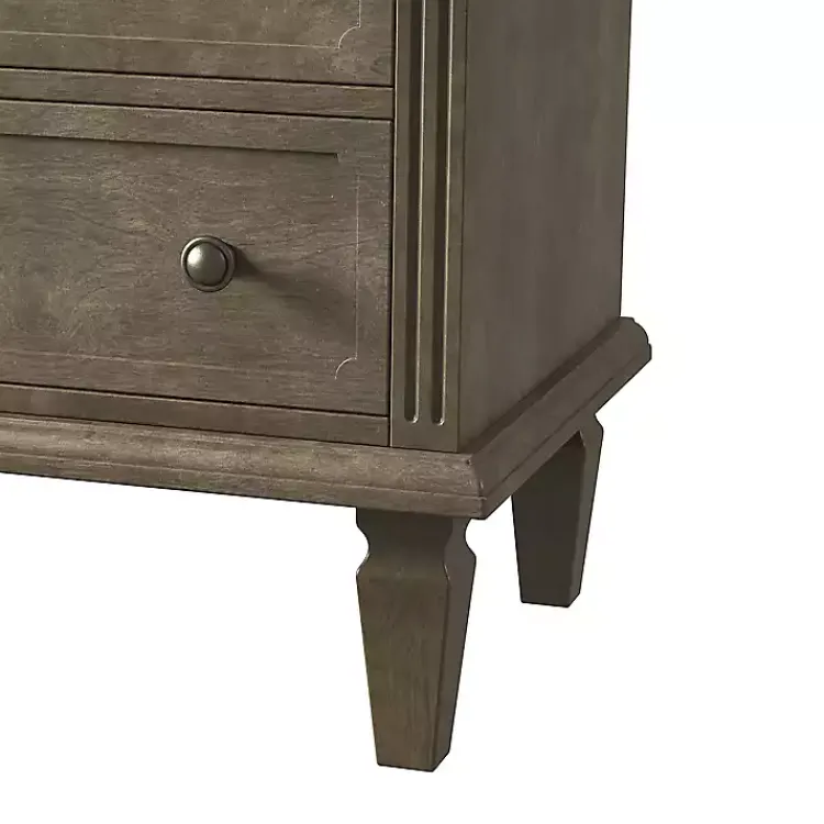 Nightstands-Kirklands Home Ash 2-Drawer Wood Nightstand Brown