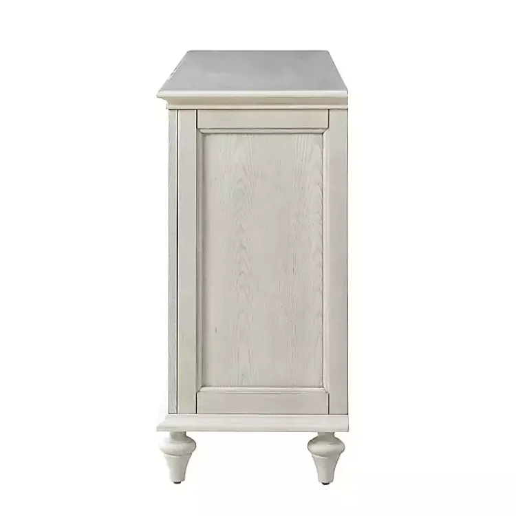Cabinets & Sideboards-Kirklands Home Wood Glass Door Sideboard Cabinet White
