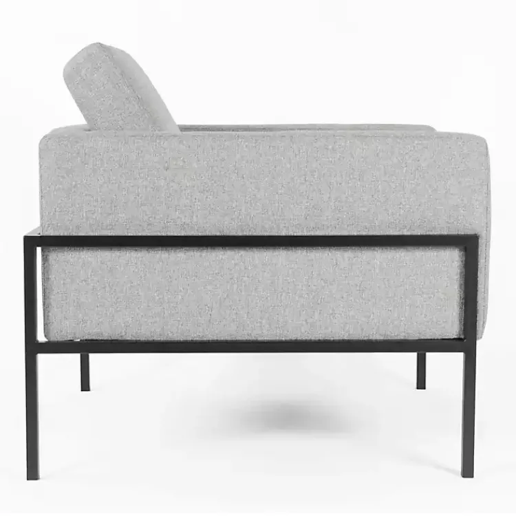 Accent Chairs-Kirklands Home Upholstered Square Accent Chair Gray