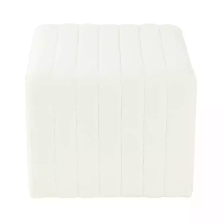 Benches & Ottomans-Kirklands Home Cream Boucle Arch Ottoman White