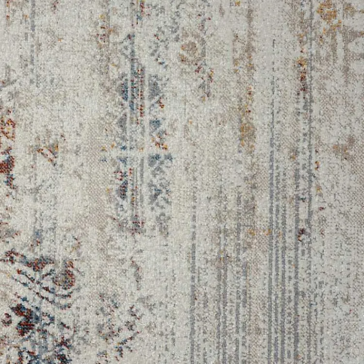 Area Rugs-Kirklands Home Distressed Medallion Washable Area Rug, 7x9 Ivory