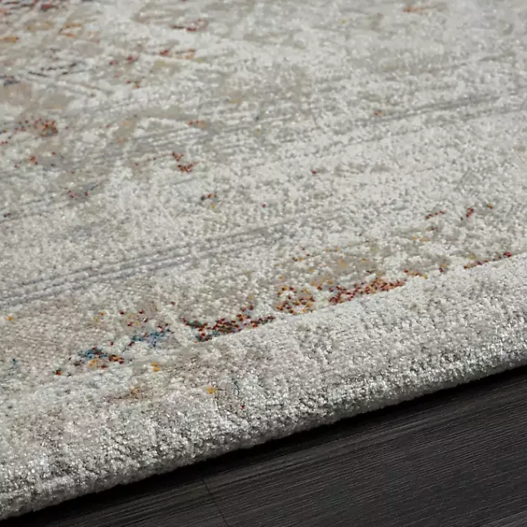 Area Rugs-Kirklands Home Distressed Medallion Washable Area Rug, 7x9 Ivory