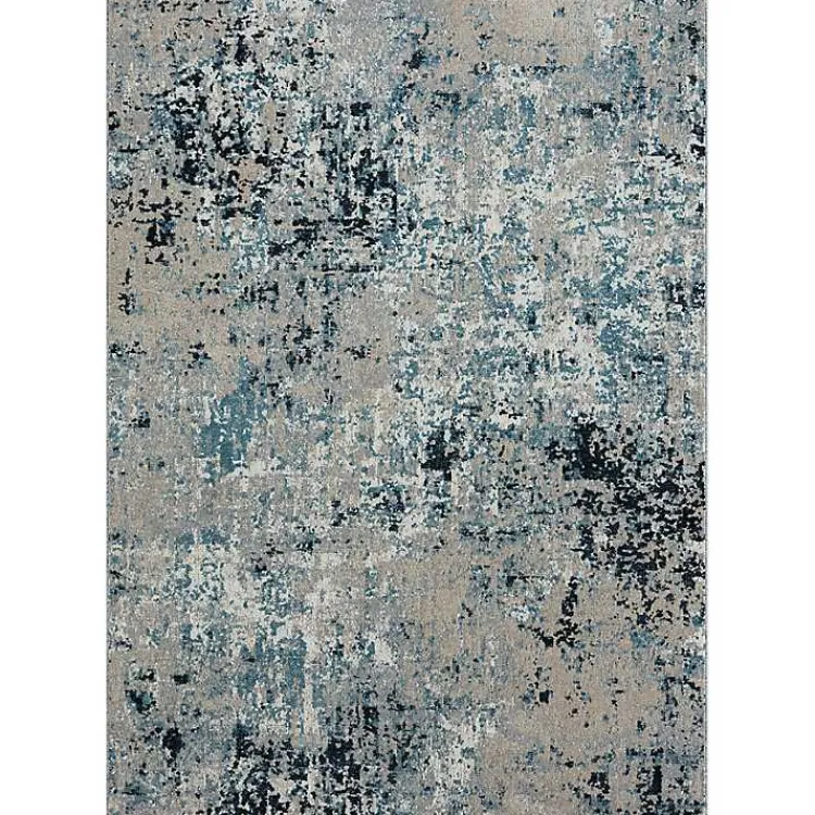 Area Rugs-Kirklands Home Blue Distressed Washable Area Rug, 7x9