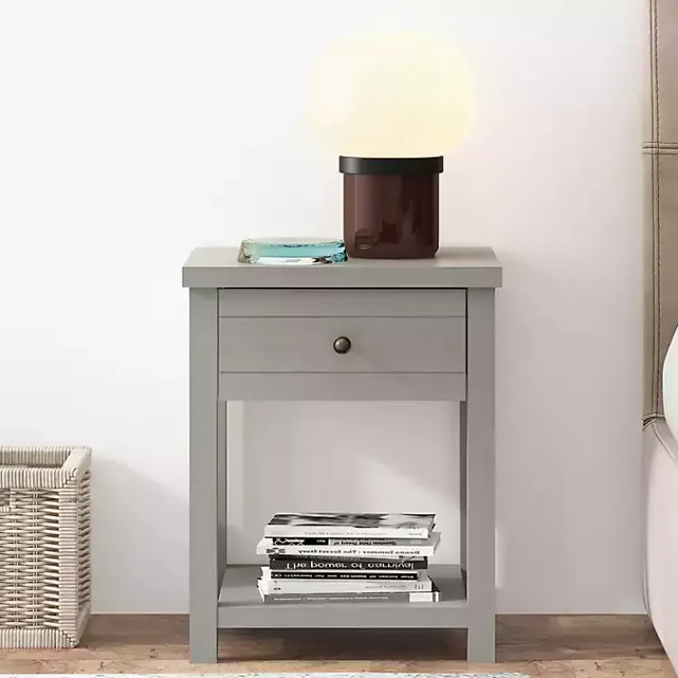 Accent & End Tables-Kirklands Home Bailie Wooden Side Table Gray