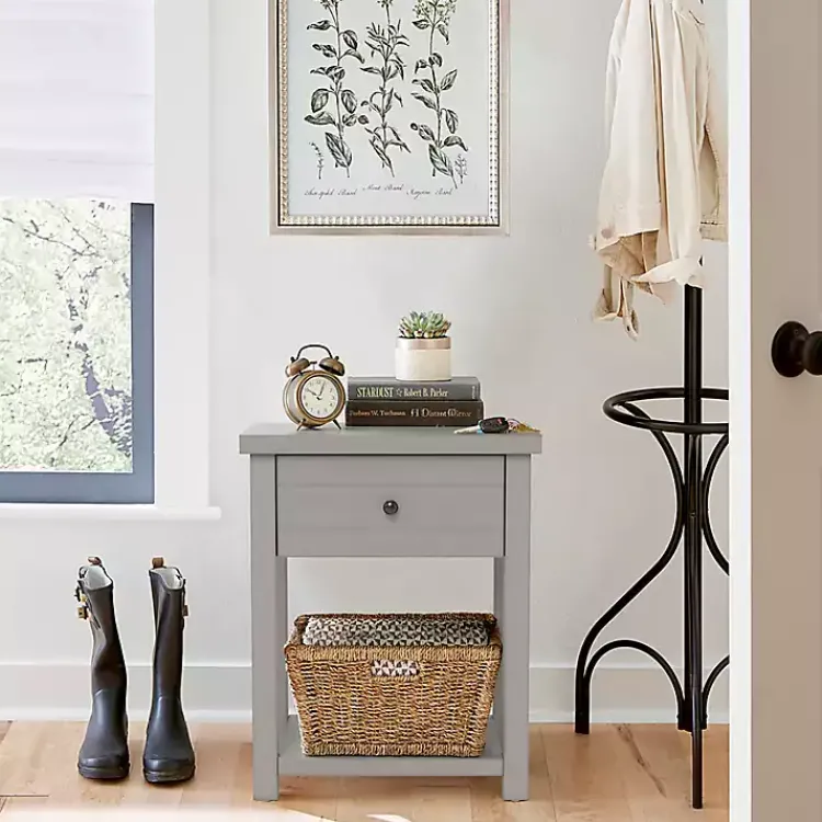 Accent & End Tables-Kirklands Home Bailie Wooden Side Table Gray