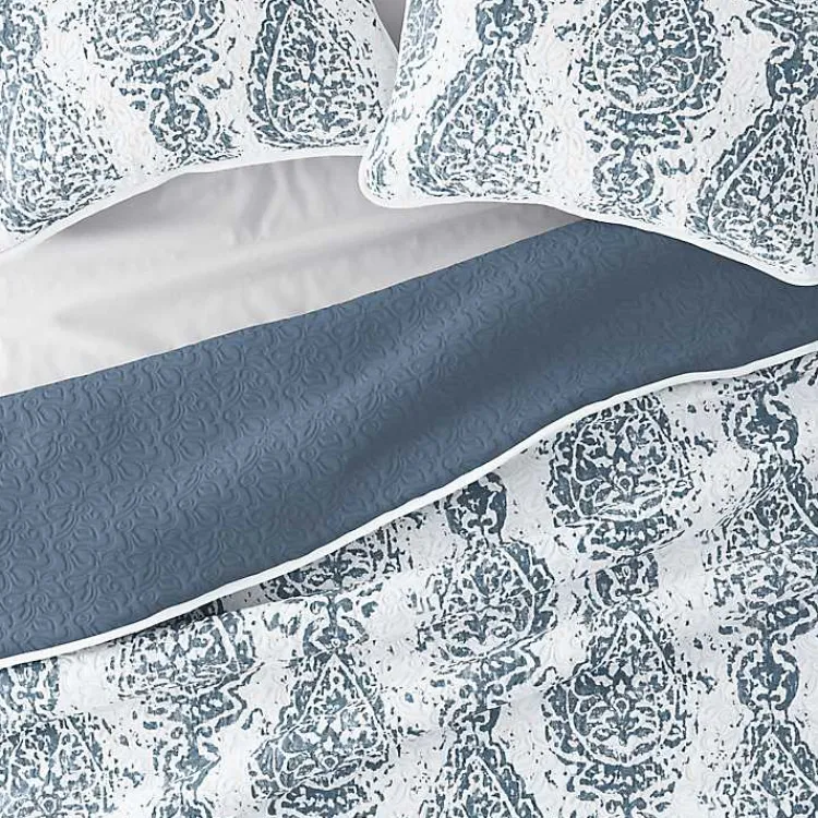 Quilts-Kirklands Home Blue Damask Reversible 2-pc. Twin Quilt Set