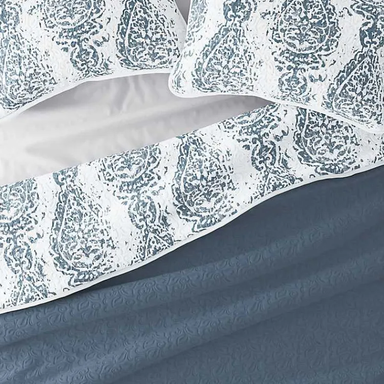 Quilts-Kirklands Home Blue Damask Reversible 2-pc. Twin Quilt Set