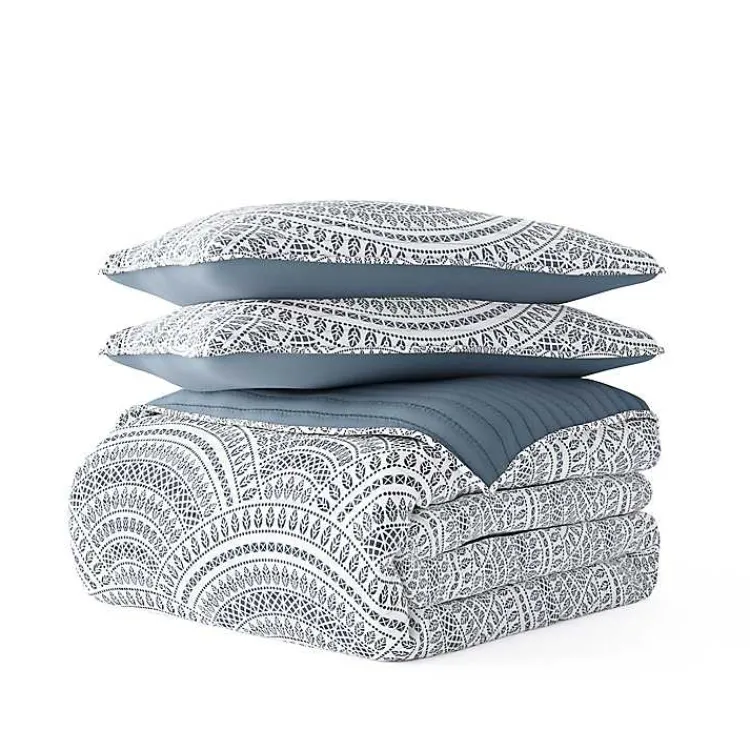 Quilts-Kirklands Home Blue Scalloped Reversible 2-pc. Twin Quilt Set