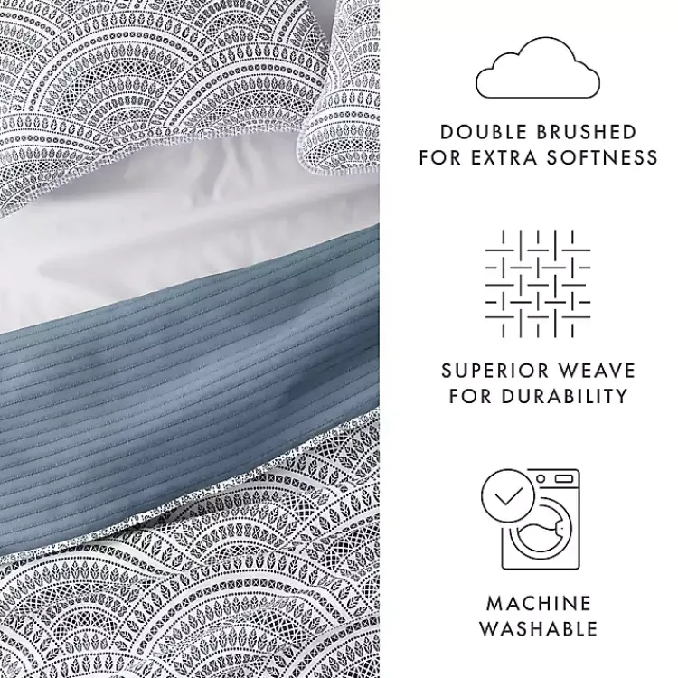 Quilts-Kirklands Home Blue Scalloped Reversible 2-pc. Twin Quilt Set