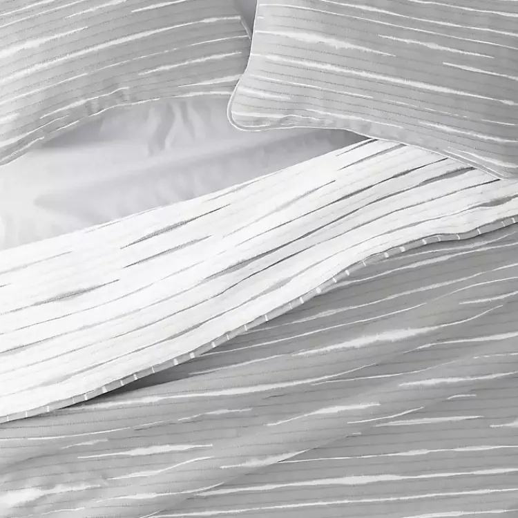 Quilts-Kirklands Home Gray Linear Reversible 3-pc. Queen Quilt Set