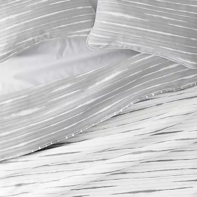 Quilts-Kirklands Home Gray Linear Reversible 3-pc. Queen Quilt Set