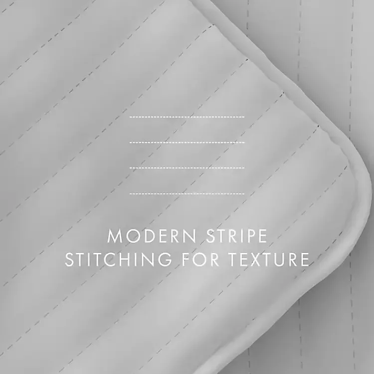 Quilts-Kirklands Home Stitched Stripes 3-pc. Queen Quilt Set Gray