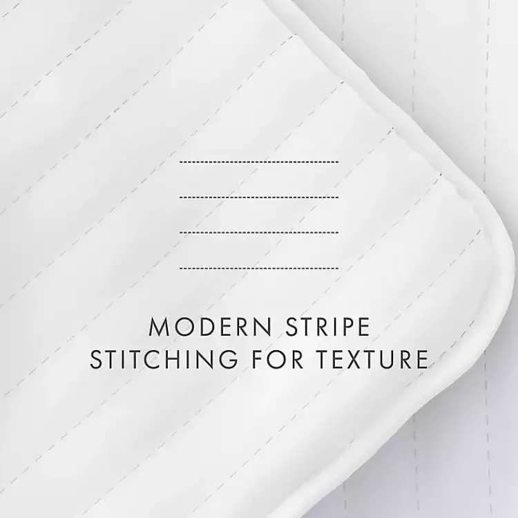 Quilts-Kirklands Home Stitched Stripes 3-pc. Queen Quilt Set White