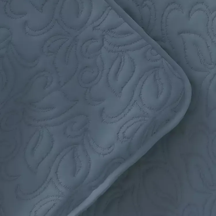 Quilts-Kirklands Home Floral Stitch 3-pc. Queen Quilt Set Blue