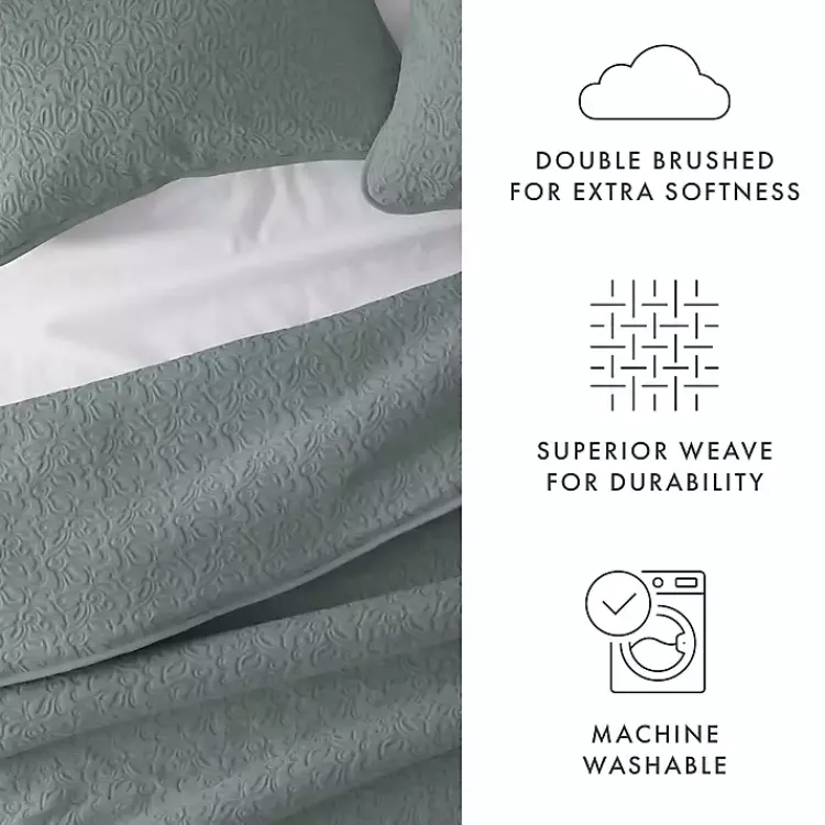 Quilts-Kirklands Home Stitched Floral 2-pc. Twin Quilt Set Green