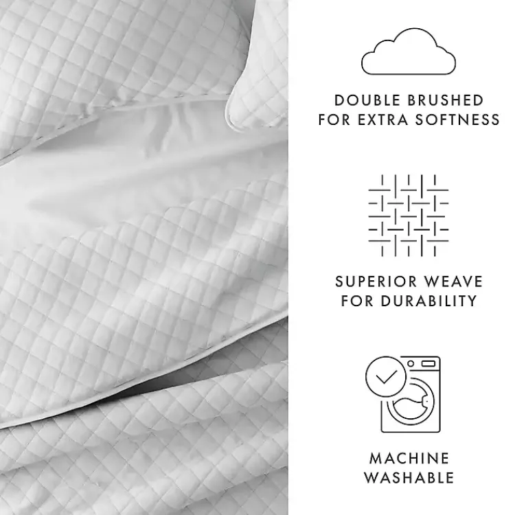 Quilts-Kirklands Home Stitched Diamond 3-pc. Queen Quilt Set Gray