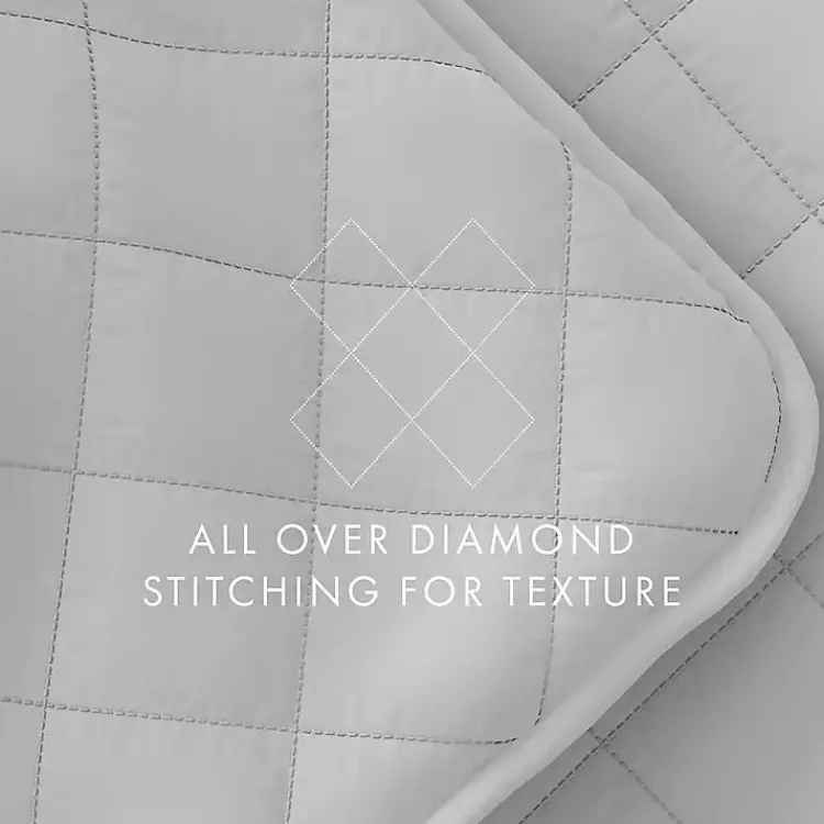 Quilts-Kirklands Home Stitched Diamond 3-pc. Queen Quilt Set Gray