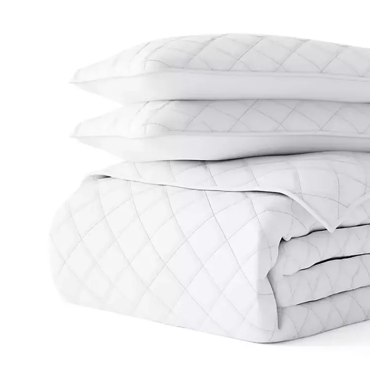 Quilts-Kirklands Home Stitched Diamond 2-pc. Twin Quilt Set White