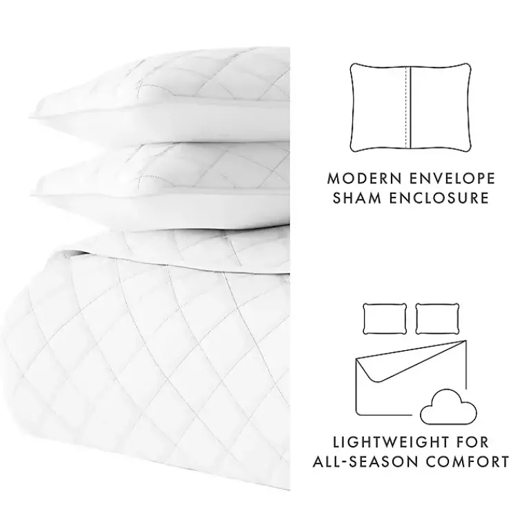 Quilts-Kirklands Home Stitched Diamond 2-pc. Twin Quilt Set White