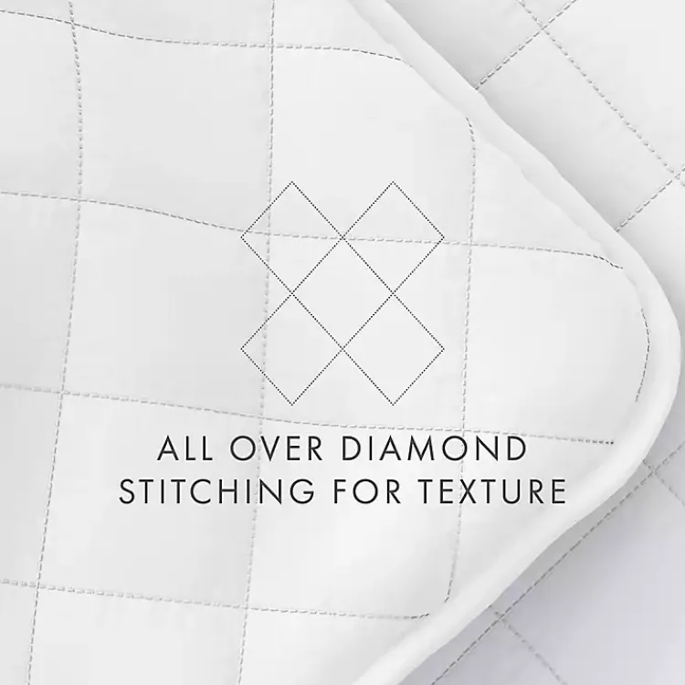 Quilts-Kirklands Home Stitched Diamond 3-pc. Queen Quilt Set White