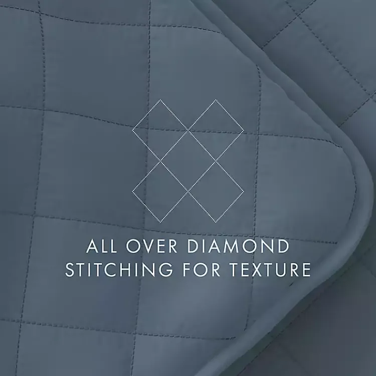 Quilts-Kirklands Home Stitched Diamond 3-pc. King Quilt Set Blue