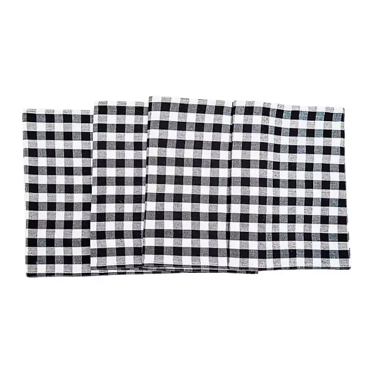 Table Linens-Kirklands Home Ashford Buffalo Check Table Runner Black