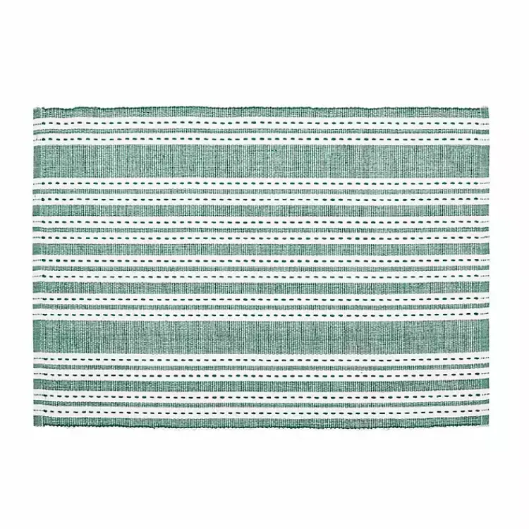 Table Linens-Kirklands Home Warner Emerald Stripe Placemats, Set of 6