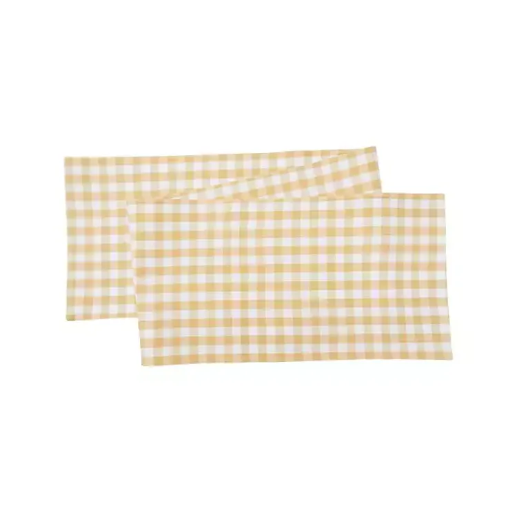 Table Linens-Kirklands Home Ashford Buffalo Check Table Runner Yellow