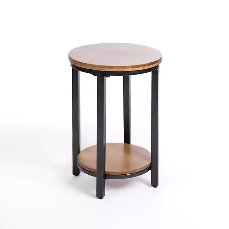 Accent & End Tables-Kirklands Home Hayden Wood and Gunmetal Accent Table