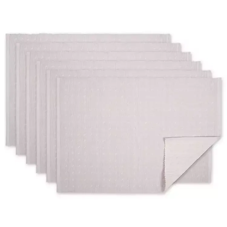 Table Linens-Kirklands Home Pastel Lavender Fog Dobby Placemats, Set of 6 Purple