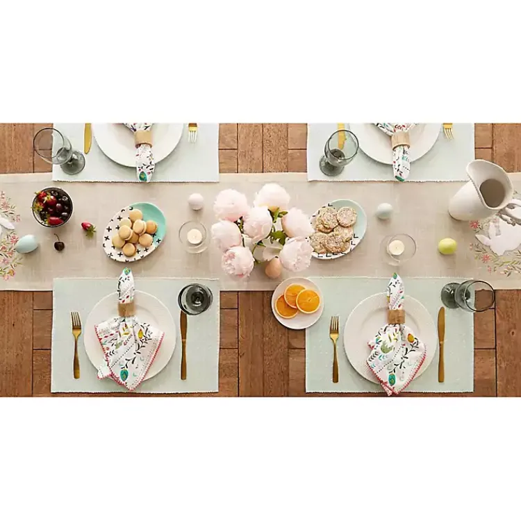 Table Linens-Kirklands Home Pastel Misty Dobby Placemats, Set of 6 Blue