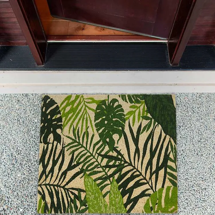 Doormats-Kirklands Home Tropical Fronds Doormat Green
