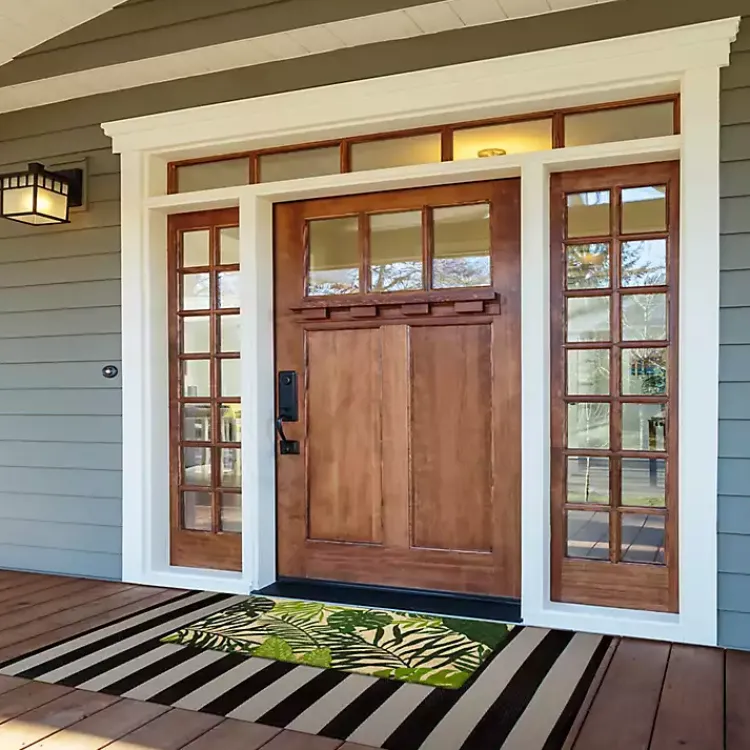 Doormats-Kirklands Home Tropical Fronds Doormat Green