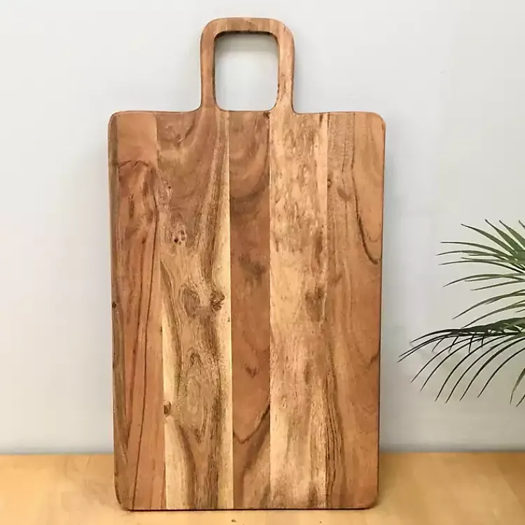 Serving & Entertaining-Kirklands Home Rectangle Acacia Wood Paddle Handle Board Brown