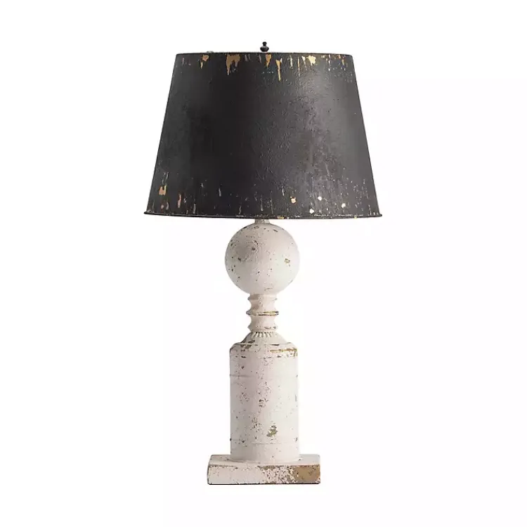 Table Lamps-Kirklands Home Fran Farmhouse Metal Shade Table Lamp Black