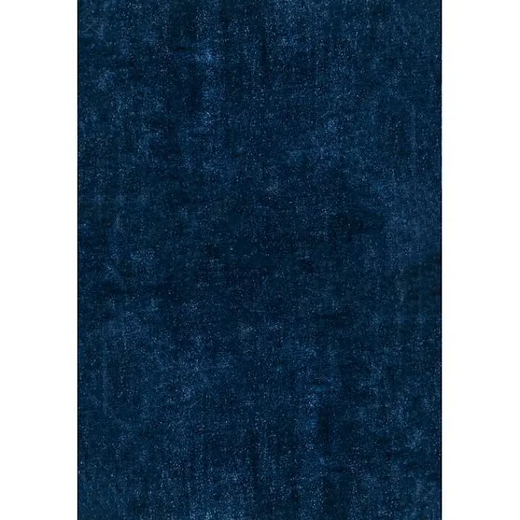 Area Rugs-Kirklands Home Navy Shag Washable Area Rug, 6x9 Blue