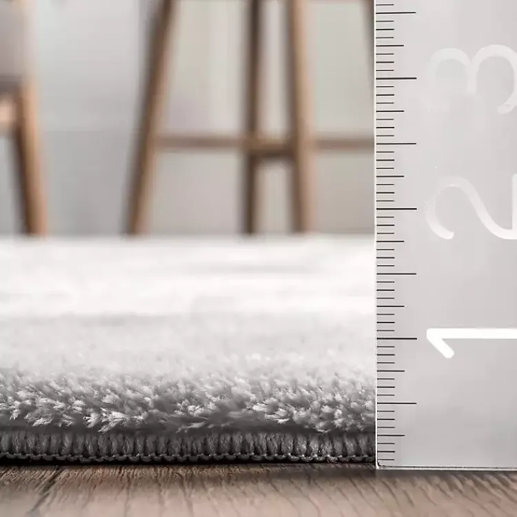 Area Rugs-Kirklands Home Light Gray Shag Washable Area Rug, 5x8