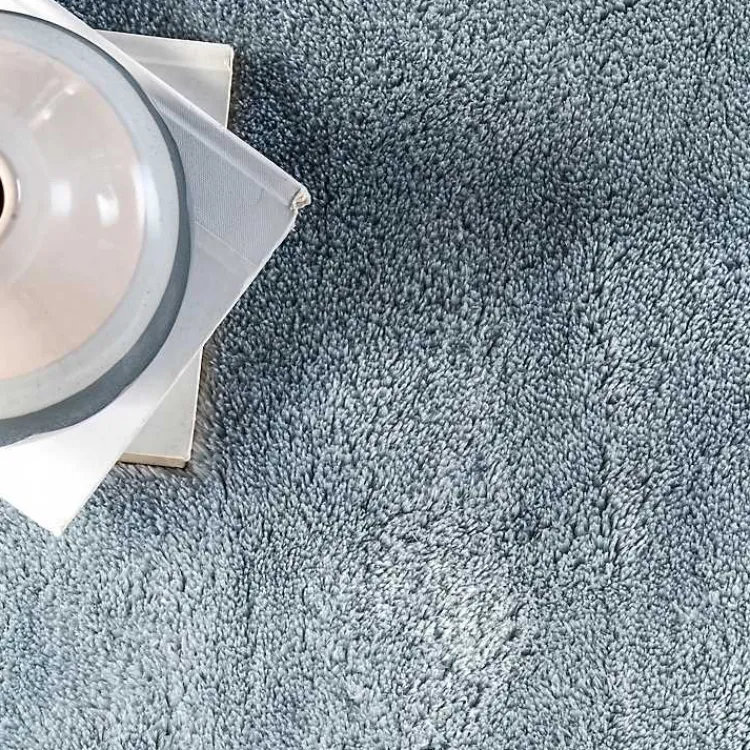 Area Rugs-Kirklands Home Whitlow Shag Washable Area Rug, 8x10 Blue