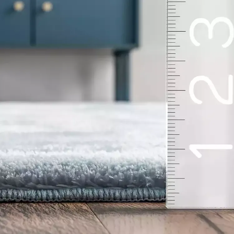 Area Rugs-Kirklands Home Whitlow Shag Washable Area Rug, 6x9 Blue