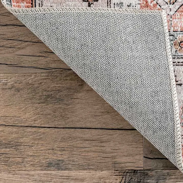 Area Rugs-Kirklands Home Black Vintage Motif Washable Area Rug, 5x8